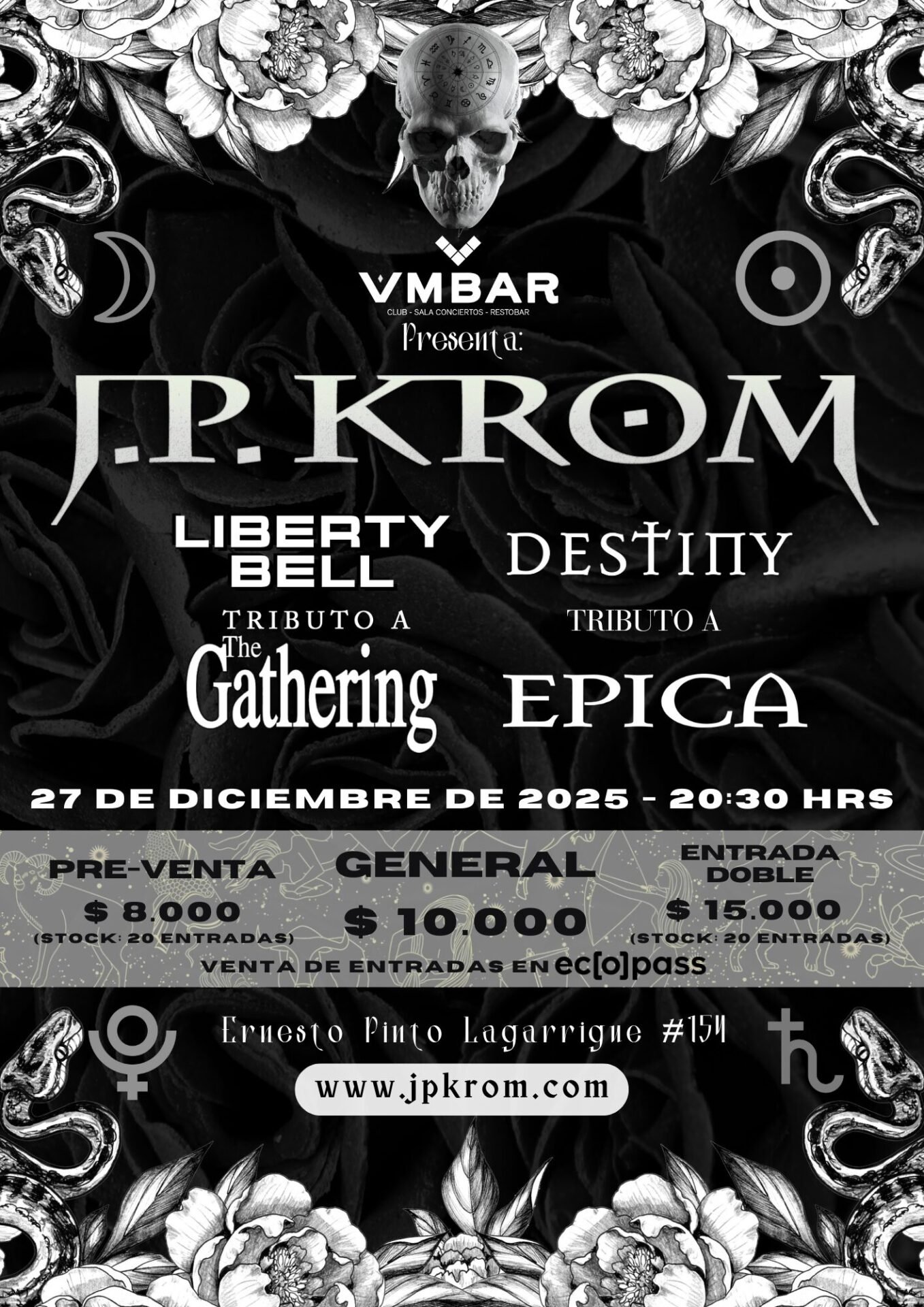 Afiche El Saturnal Del Metal Gotico 27 de Diciembre de 2025